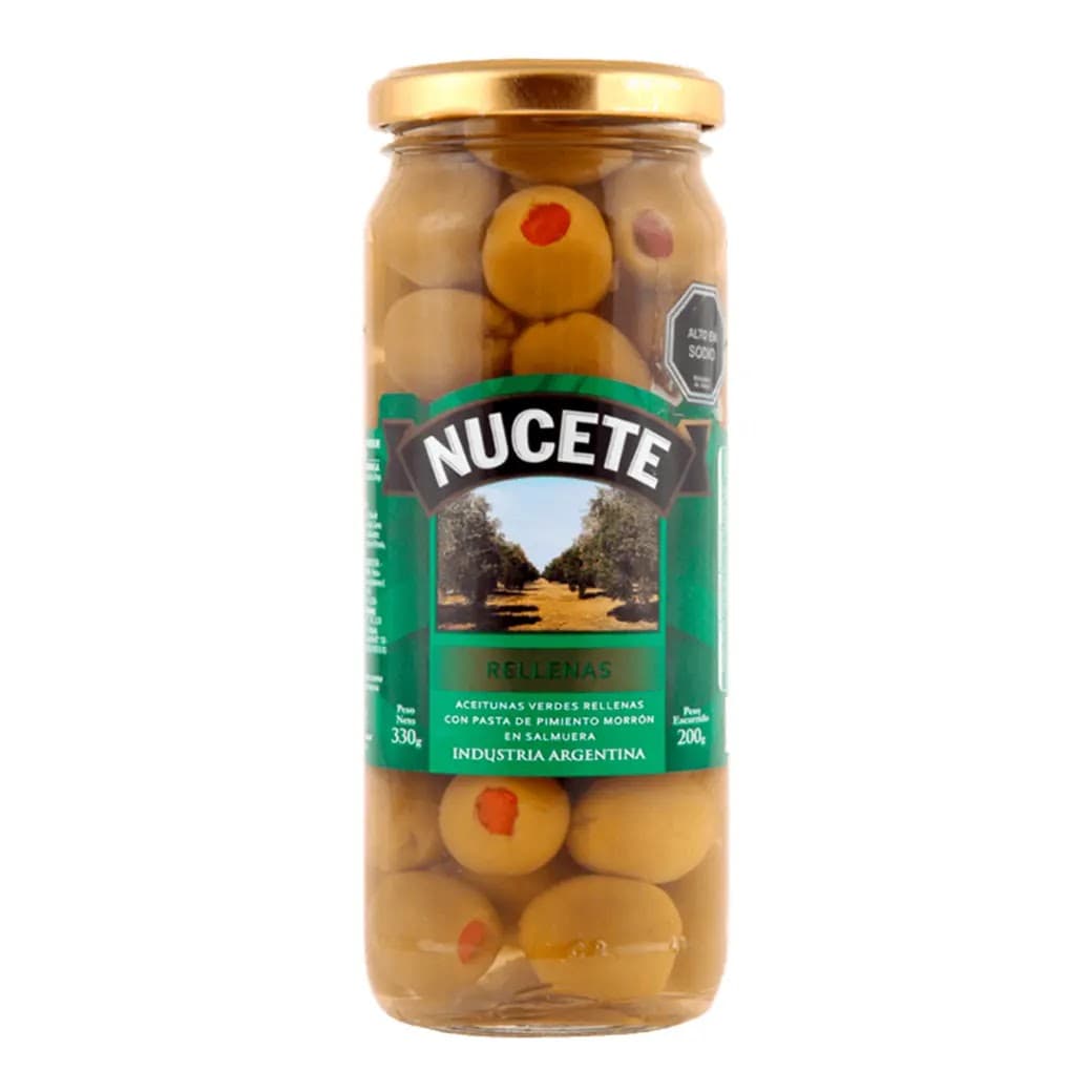 Aceitunas Verdes Nucete rellenas con pimiento 330 g